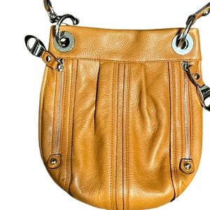b. makowsky Burnt Orange Buttery Leather Crossbody Bag